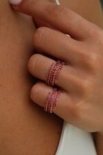 925 Silver Ruby Pinky Coil Ring - Image 2