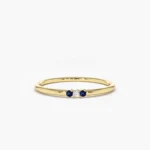 925 Silver Minimal Sapphire and Diamond Ring - Image 8