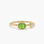 925 Silver Peridot and Diamond Ring - Image 2
