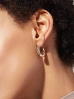 925 Silver Twisted Hoop Earrings - Image 2