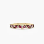 925 Silver Ruby and Round Diamond Ring - Image 5