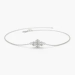 925 Silver Dainty Quad Diamond Bracelet - Image 4