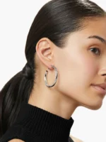 925 Silver Tia Medium Hoops - Image 3