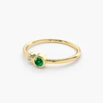 925 Silver Emerald and Diamond Ring - Image 6