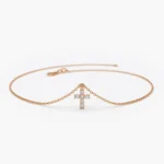 925 Silver Diamond Cross Charm Bracelet - Image 5