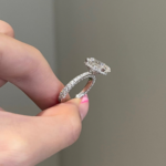 925 Silver 4CT Oval Cut Diamond Engagement Ring - Image 4