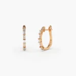 925 Silver Baguette And Round Diamond Earrings - Image 7