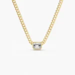 925 Silver Emerald Diamond Necklace - Image 5