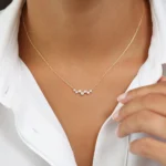 925 Silver Floating Diamond Bubble Necklace - Image 4