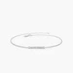 925 Silver Diamond Bar Bracelet - Image 4