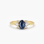 925 Silver Blue Diamond Ring - Image 4