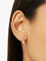 925 Silver Iris Pear earring - Image 2