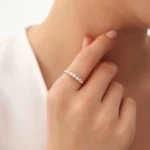 925 Silver 7 Stone Diamond Graduated Wedding Ring