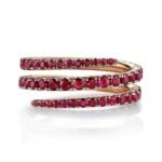 925 Silver Ruby Pinky Coil Ring