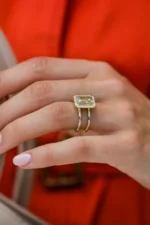 925 Silver 3.00Ct Emerald Cut Diamond Engagement Ring - Image 2