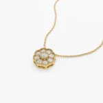 925 Silver Floral Diamond Pendant - Image 4