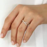 925 Silver Criss Cross Diamond Cluster Ring