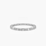 925 Silver Baguette & Round Diamond Full Eternity Ring - Image 2