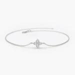 925 Silver Diamond Clover Bracelet - Image 6