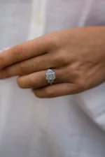 925 Silver 3.50 Ct Radiant Cut Diamond Engagement Ring