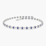 925 Silver Bezel Set Sapphire Tennis Bracelet - Image 6