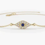 925 Silver Sapphire Evil Eye Bracelet - Image 2