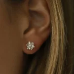 925 Silver Tapered Baguette Unique Diamond Earrings