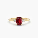 925 Silver Ruby and Diamond 3 Stone Ring - Image 3