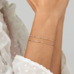 9235 Silver Stackable Diamond Bar Bracelet - Image 7