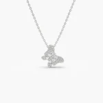 925 Silver Baguette Diamond Butterfly Necklace - Image 5