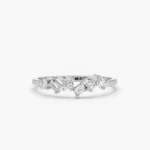 925 Silver Baguette and Round Diamond Ring - Image 6