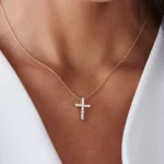 925 Silver Simple Cross Diamond Necklace - Image 7