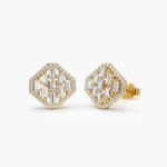 925 Silver Baguette Diamond Earrings