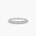 925 Silver Double Row  Diamond Ring