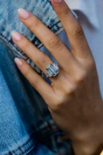 925 Silver 6.5 Carat Blue Topaz Stone Engagement Ring - Image 2