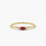 925 Silver Oval Ruby Sliver Ring - Image 7