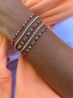 925 Silver Multi Color Gemstone Tennis Bracelet - Image 4