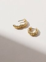 925 Silver Quilted Hoop Earrings - Image 5