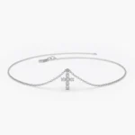 925 Silver Diamond Cross Charm Bracelet
