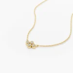 925 Silver Four Stone Diamond Cluster Necklace - Image 3