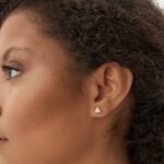 925 Silver Petite Trillion Diamond Studs - Image 2