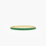 925 Silver  Emerald Eternity Band