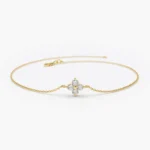 925 Silver Diamond Clover Bracelet - Image 5