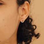 925 Silver Helen Diamond Sun Stud Earrings - Image 2