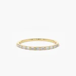 925 Silver Half-Eternity Diamond Stackable Silver Ring - Image 2