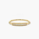 925 Silver Single Row Diamond Ring