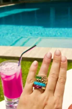 925 Silver Emerald Eternity Band - Image 3