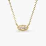 925 SilverArt Deco Trio Diamond Necklace - Image 6