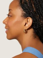 925 Silver Toda Medium Hoops - Image 2