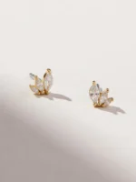 925 Silver Amore Marquise Diamond Studs